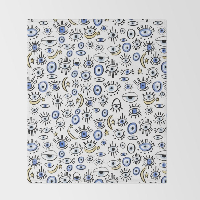 Classic Evil Eye  Throw Blanket Gallery Image 2