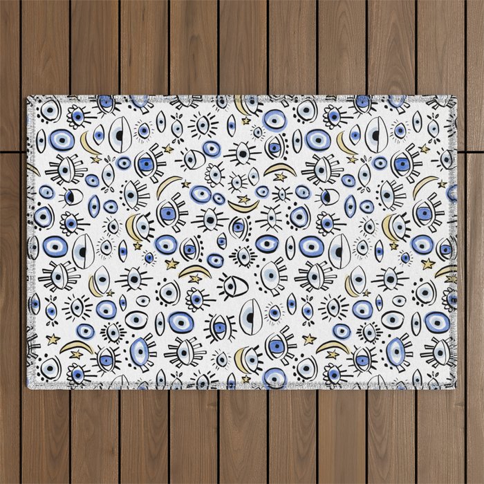 Classic Evil Eye  Outdoor Rug Gallery Image 1