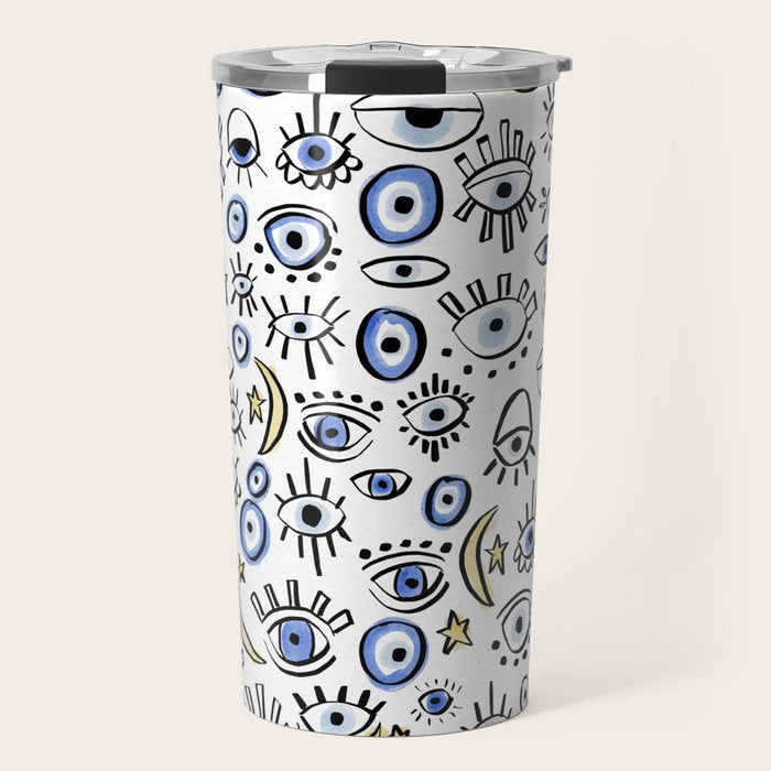 Classic Evil Eye  Travel Mug Gallery Image 1