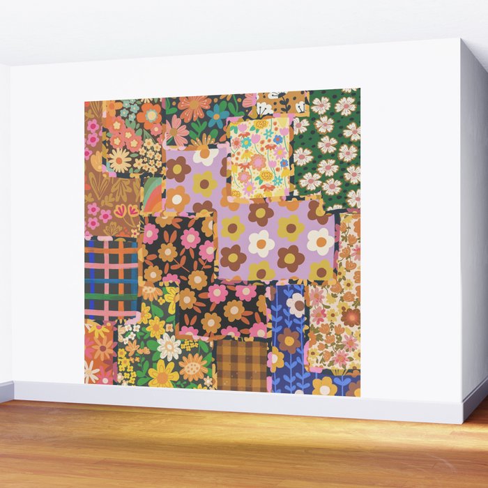 Hippie patchwork Wall Mural Gallery Image 2