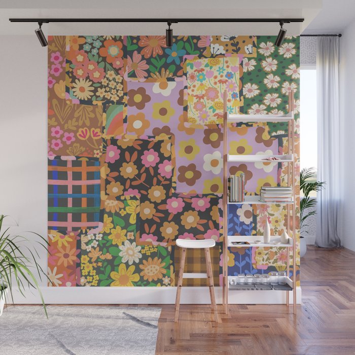 Hippie patchwork Wall Mural Gallery Image 1