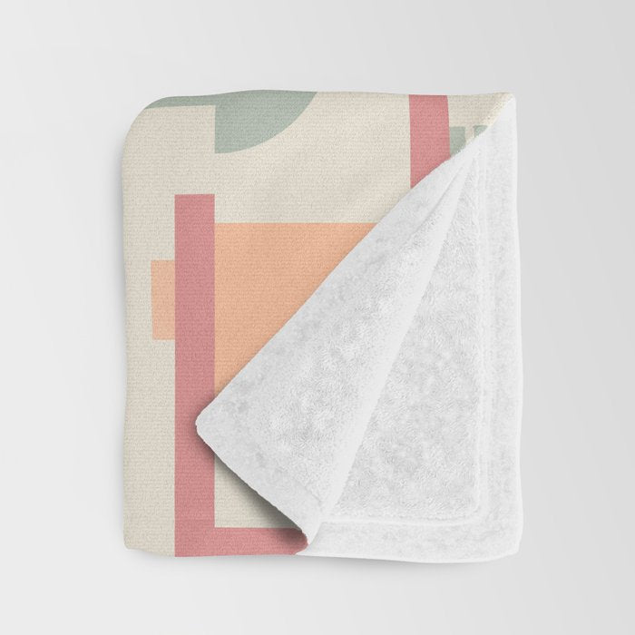 Playful geometric stripes C Throw Blanket Gallery Image 3