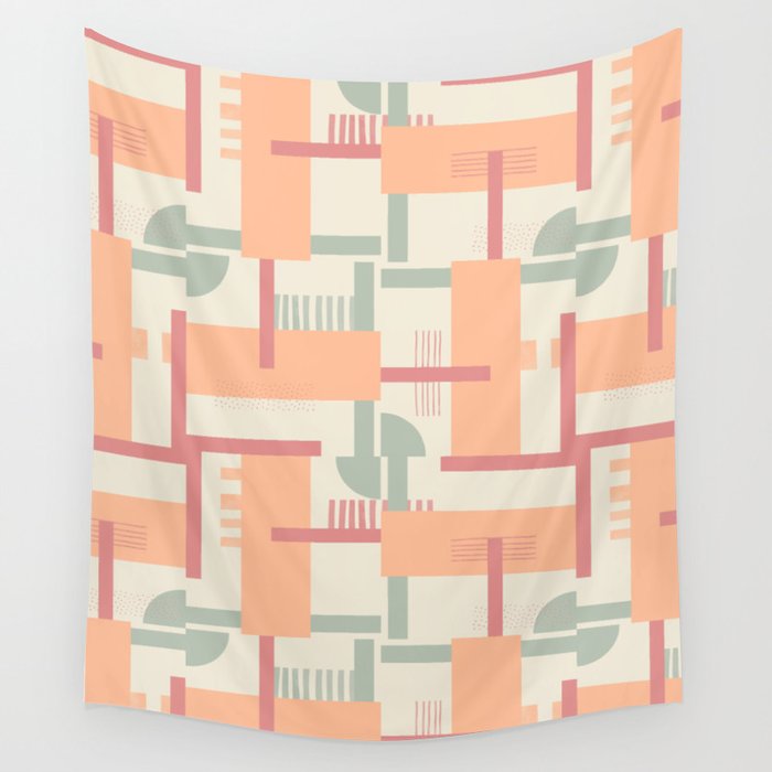 Playful geometric stripes C Wall Tapestry Gallery Image 4