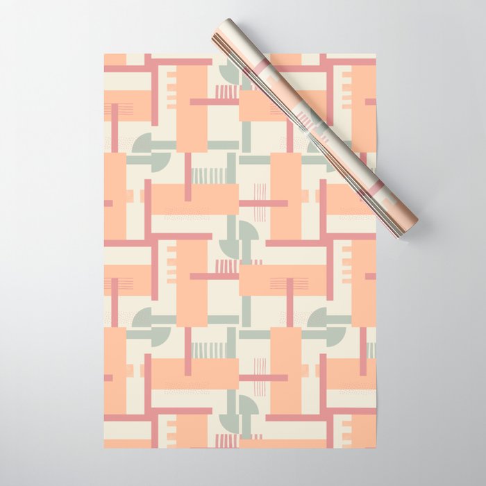 Playful geometric stripes C Wrapping Paper Gallery Image 1