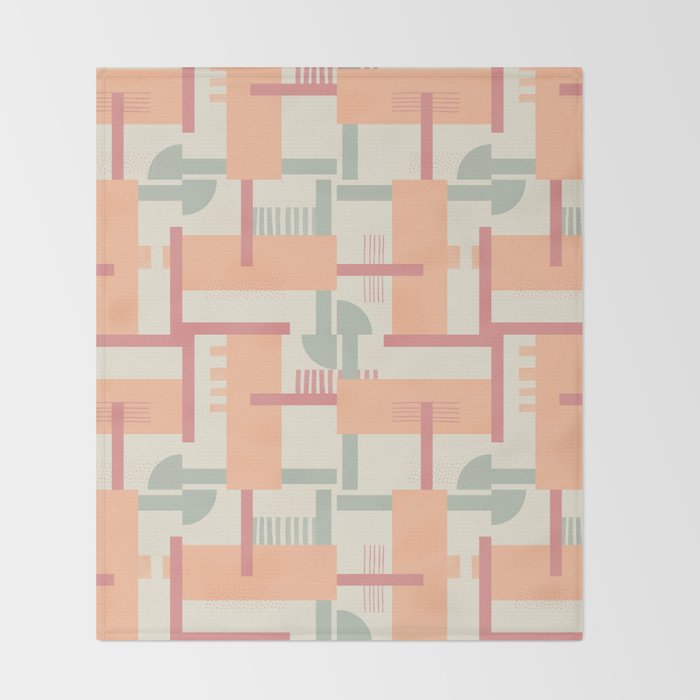 Playful geometric stripes C Throw Blanket Gallery Image 2