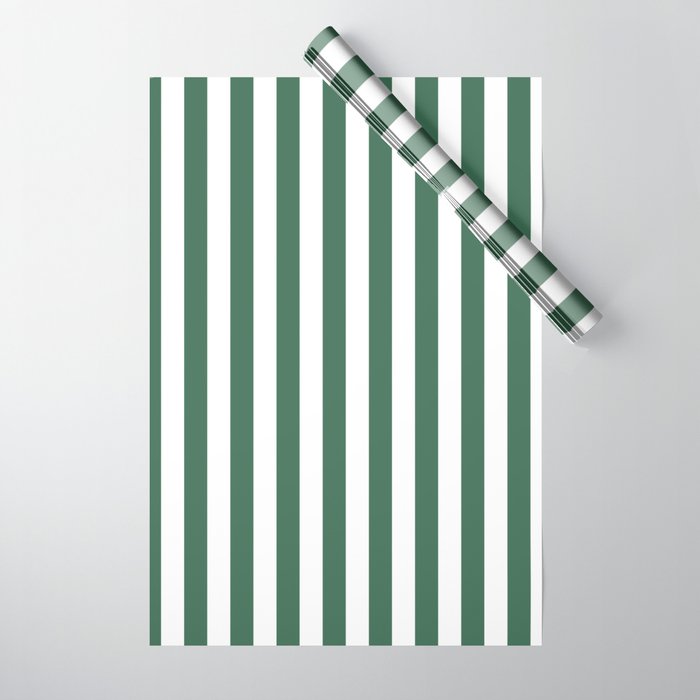 Green White Stripe - By The Seashore Wrapping Paper Gallery Image 1