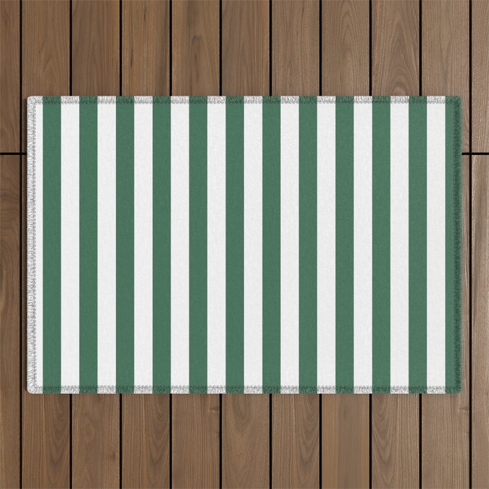 Green White Stripe - By The Seashore Outdoor Rug Gallery Image 1