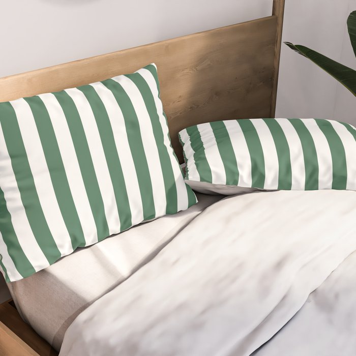Green White Stripe - By The Seashore Pillow Sham Gallery Image 2