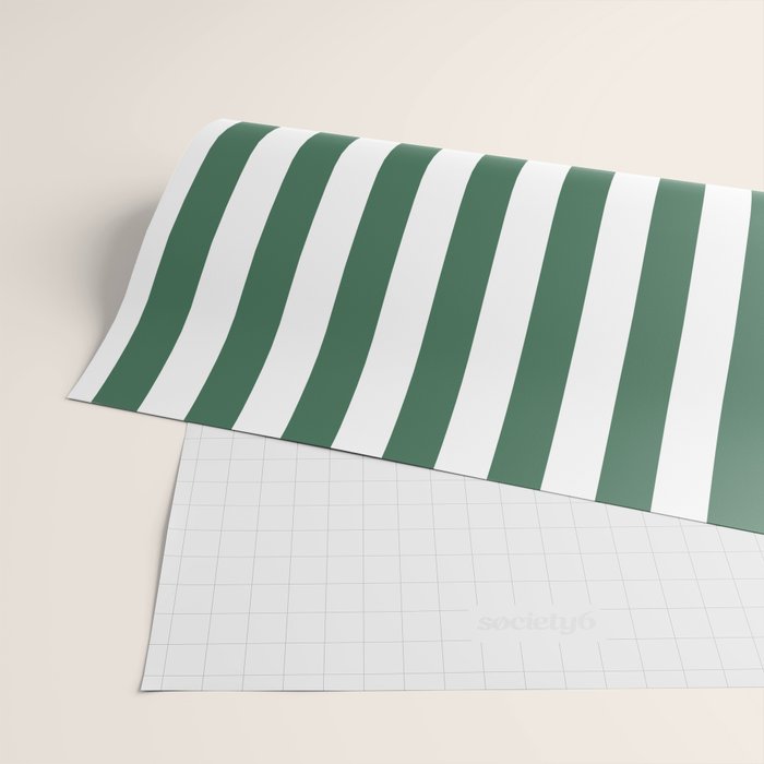 Green White Stripe - By The Seashore Wrapping Paper Gallery Image 2