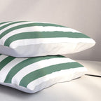 Green White Stripe - By The Seashore Pillow Sham Gallery Image 3