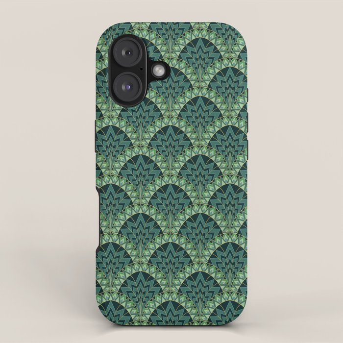 Green Art Deco Papyrus iPhone Case Gallery Image 1