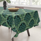Green Art Deco Papyrus Tablecloth Gallery Image 3