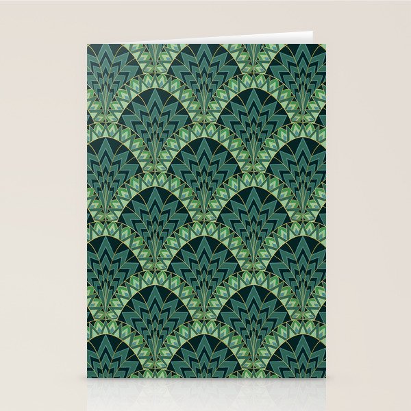 Green Art Deco Papyrus Stationery Card Gallery Image 2