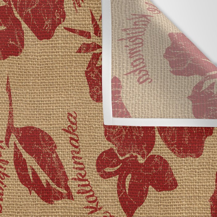Mele Kalikimaka Vintage Pareau Hawaiian Hibiscus  Wall Tapestry Gallery Image 3