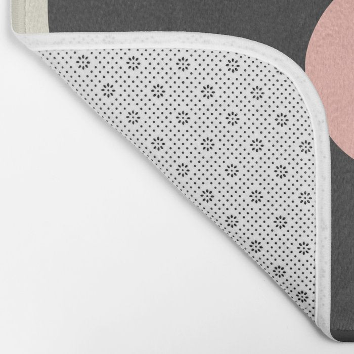 A Single Flower (Checked & Warped BG) Bath Mat Gallery Image 2