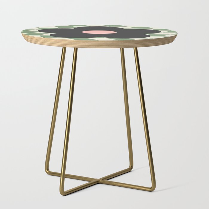 A Single Flower (Checked & Warped BG) Side Table Gallery Image 1