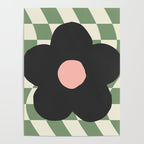 A Single Flower (Checked & Warped BG) Poster Gallery Image 4
