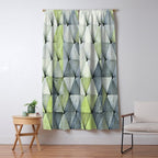 Textured Triangles Lime Gray Window Curtain Gallery Image 5