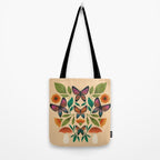 Rainbow Butterfly Garden with Mushrooms Tote Bag Gallery Image 2