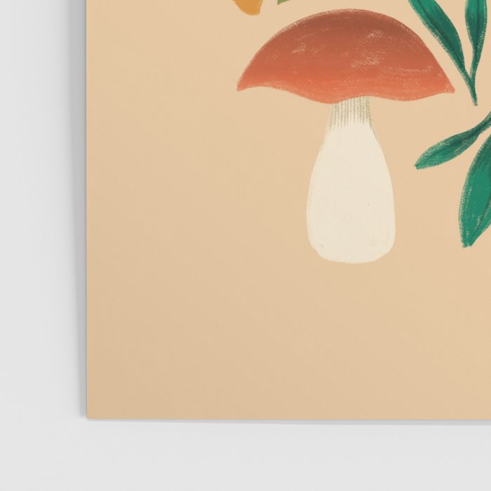 Rainbow Butterfly Garden with Mushrooms Poster Gallery Image 3