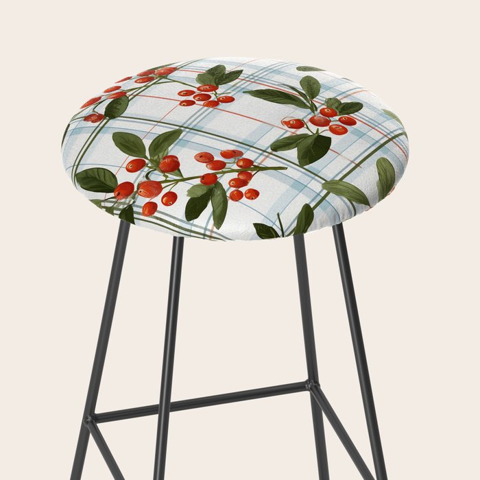 Festive Berries on Tartan Stool Gallery Image 2