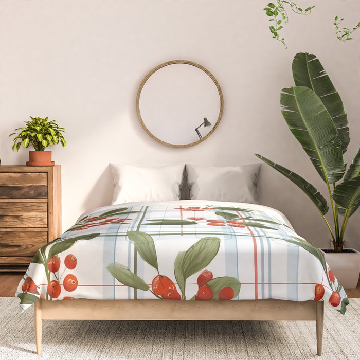 Festive Berries on Tartan Comforter Gallery Image 3