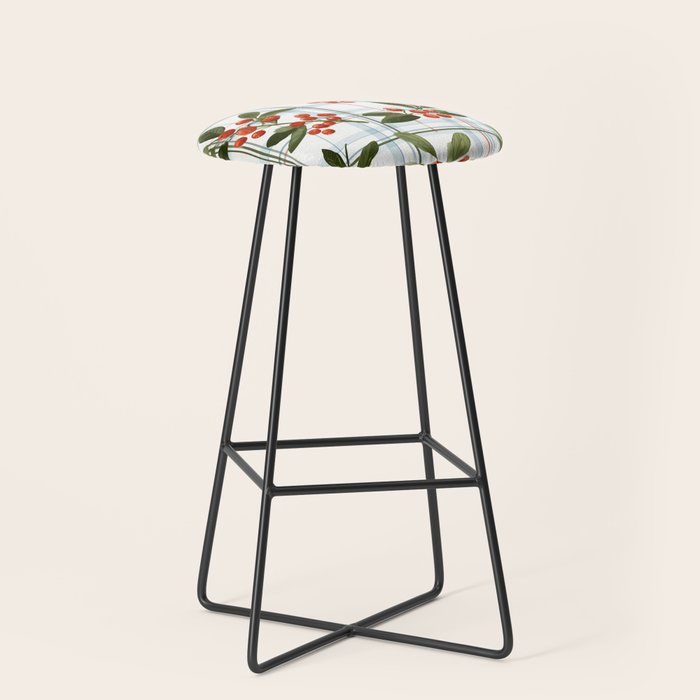 Festive Berries on Tartan Stool Gallery Image 1