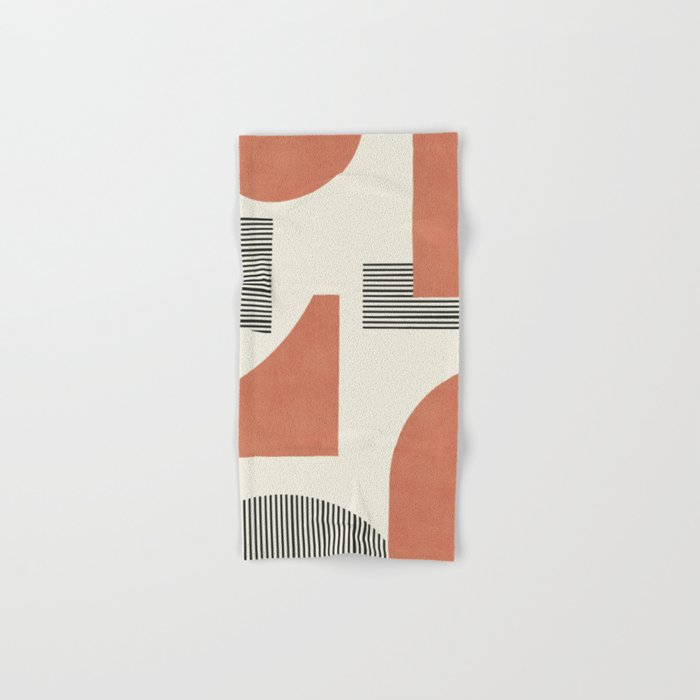 Abstract Lines Composition - Orange Brown Bath Towel Gallery Image 1