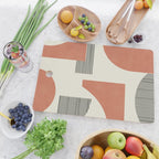 Abstract Lines Composition - Orange Brown Cutting Board Gallery Image 2
