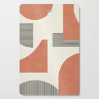 Abstract Lines Composition - Orange Brown Cutting Board Gallery Image 1