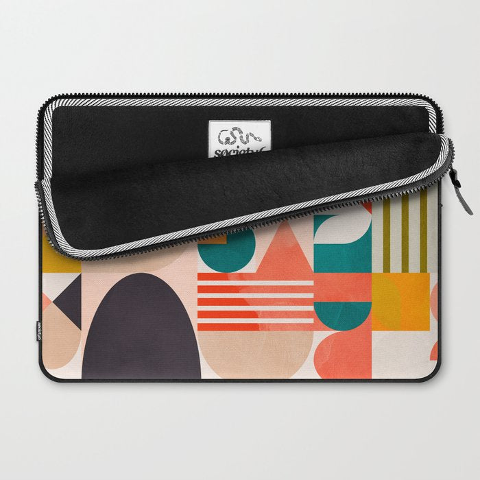 mid century geometry abstract shapes bauhaus 2 Laptop Sleeve Gallery Image 2