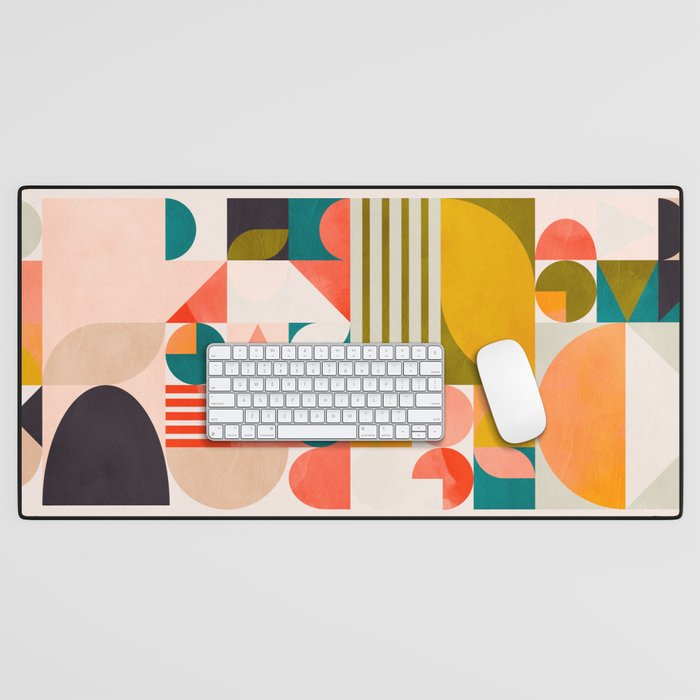 mid century geometry abstract shapes bauhaus 2 Desk Mat Gallery Image 1