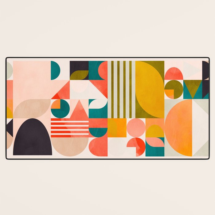 mid century geometry abstract shapes bauhaus 2 Desk Mat Gallery Image 3