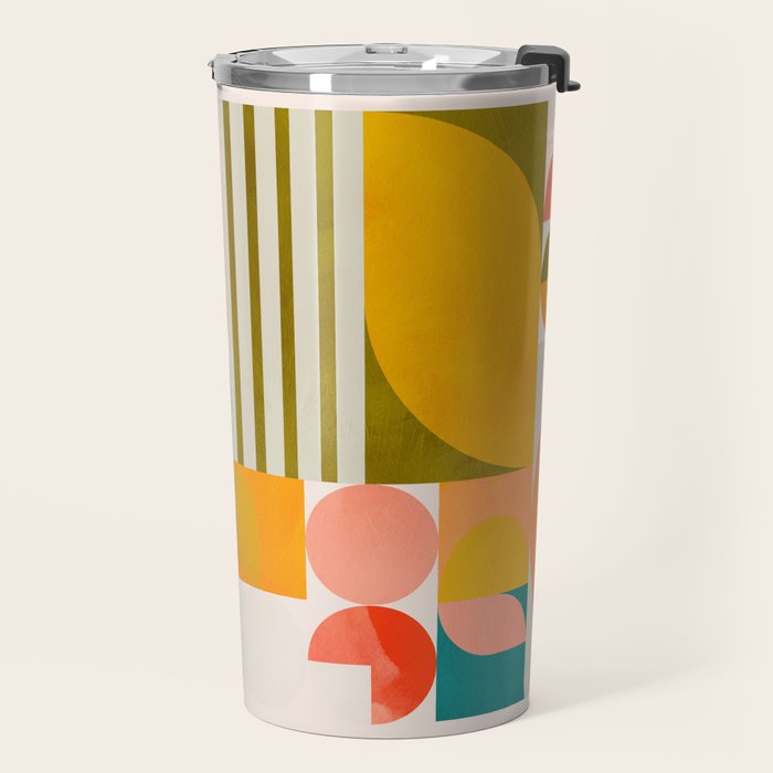 mid century geometry abstract shapes bauhaus 2 Travel Mug Gallery Image 2