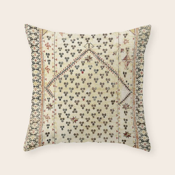 Selendi West Anatolia 16th Century Rug Print Throw Pillow Gallery Image 1