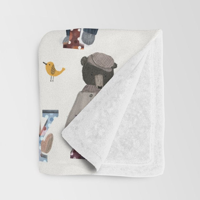 teddy bear alphabet Throw Blanket Gallery Image 3