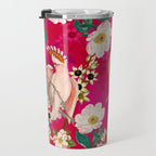 Vintage & Shabby Chic - Tropical Bird Flower Garden Travel Mug Gallery Image 3