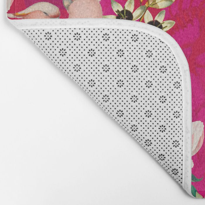 Vintage & Shabby Chic - Tropical Bird Flower Garden Bath Mat Gallery Image 2