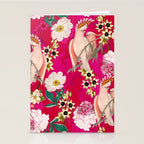 Vintage & Shabby Chic - Tropical Bird Flower Garden Stationery Card Gallery Image 2