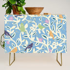 Birds in branches chalky blue Credenza Gallery Image 1