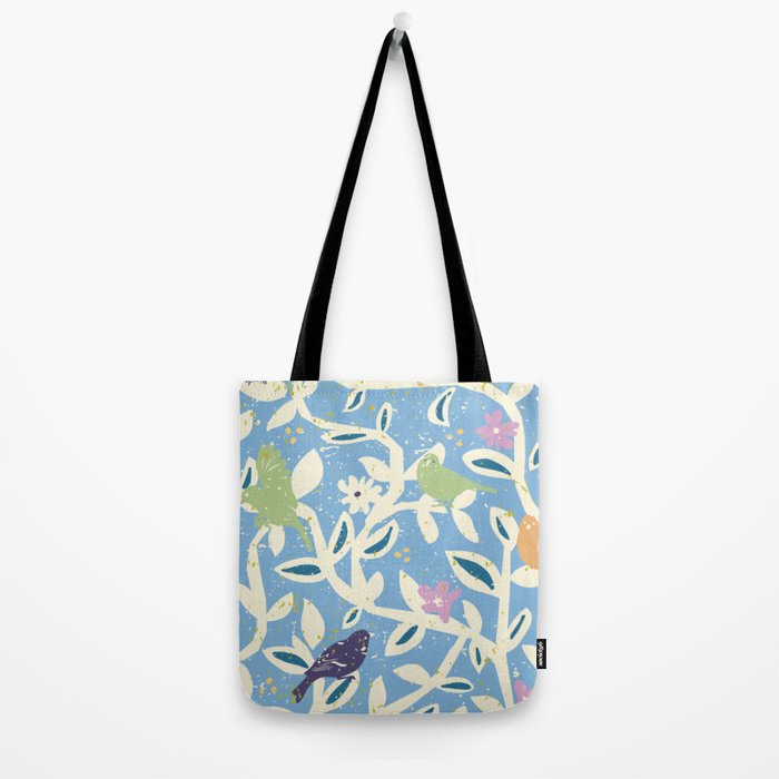 Birds in branches chalky blue Tote Bag Gallery Image 2