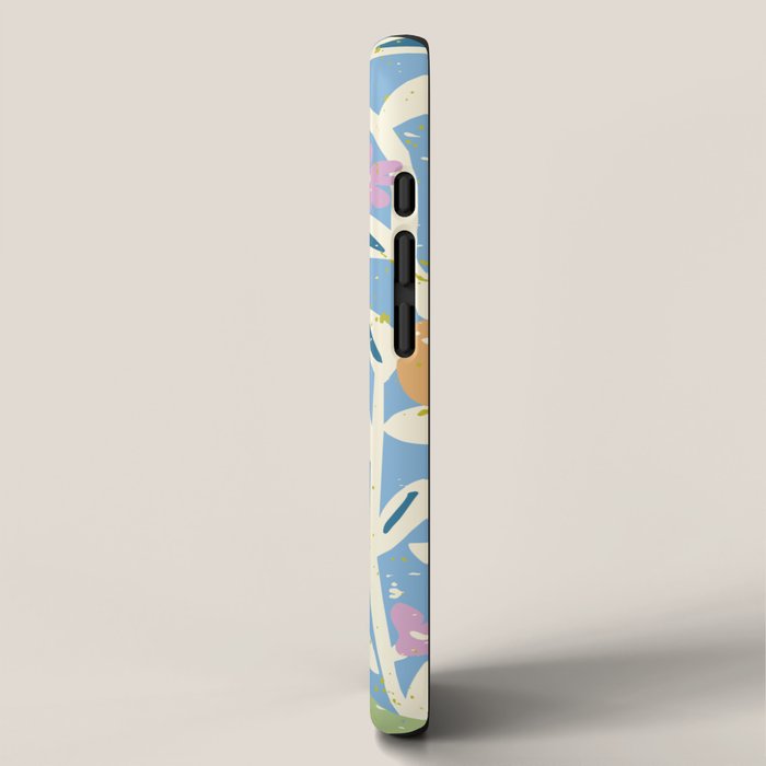 Birds in branches chalky blue iPhone Case Gallery Image 2