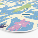 Birds in branches chalky blue Bath Mat Gallery Image 3