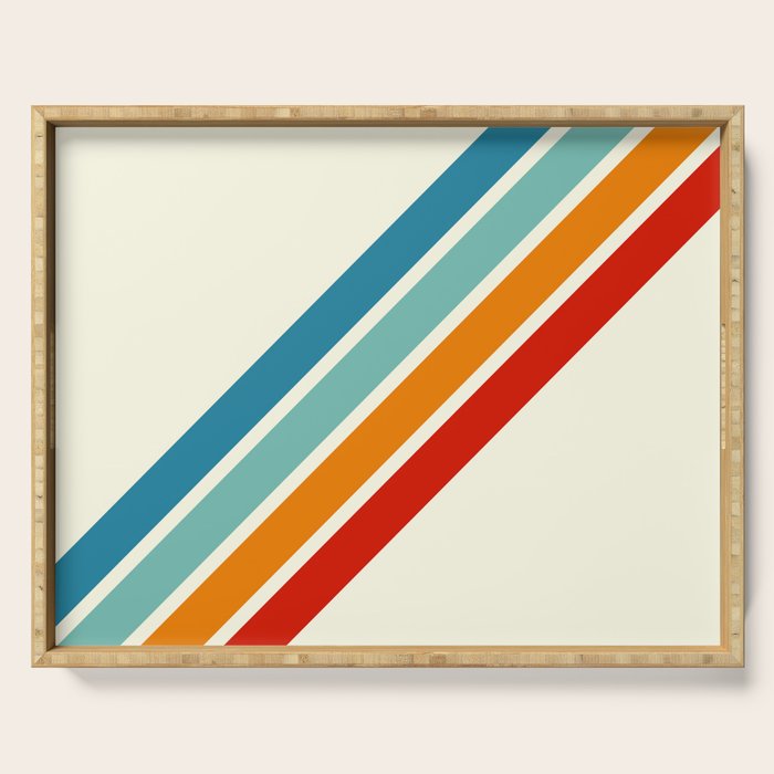 Alator - Classic 70s Retro Summer Stripes Serving Tray Gallery Image 1