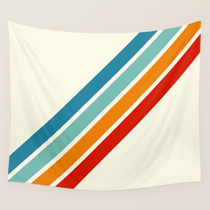 Alator - Classic 70s Retro Summer Stripes Wall Tapestry Gallery Image 1
