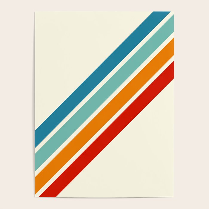 Alator - Classic 70s Retro Summer Stripes Poster Gallery Image 1