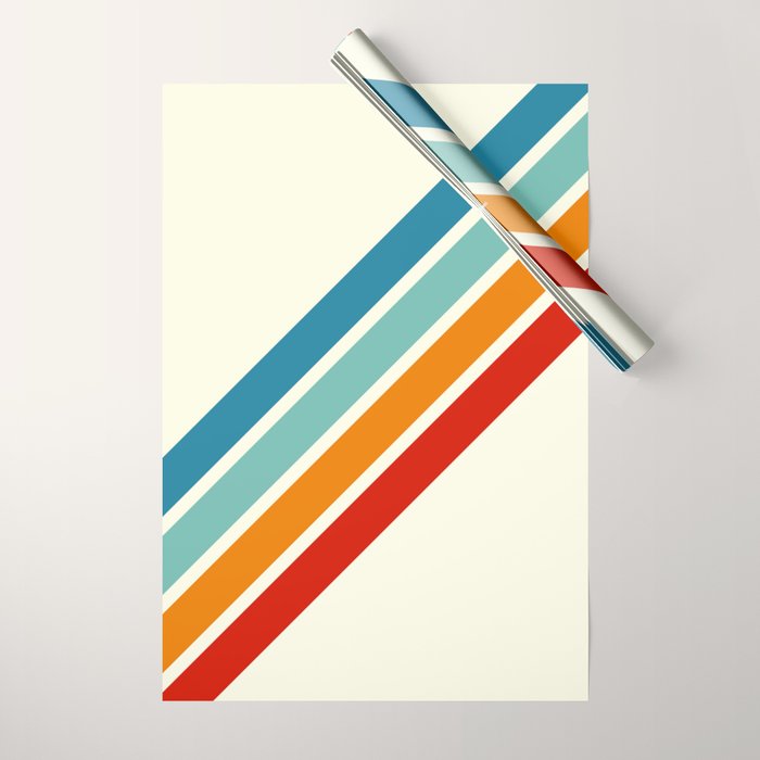Alator - Classic 70s Retro Summer Stripes Wrapping Paper Gallery Image 1
