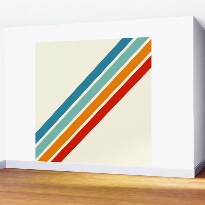 Alator - Classic 70s Retro Summer Stripes Wall Mural Gallery Image 2