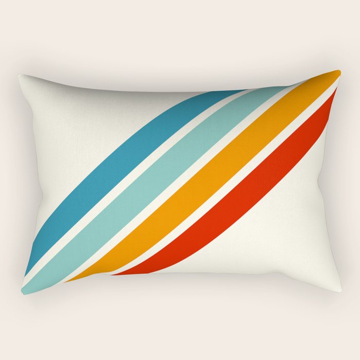 Alator - Classic 70s Retro Summer Stripes Rectangular Pillow Gallery Image 2