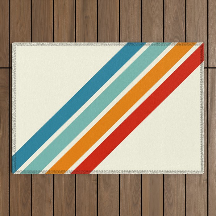 Alator - Classic 70s Retro Summer Stripes Outdoor Rug Gallery Image 1